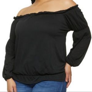 Rainbow Shops Off the Shoulder Peasant Top- New